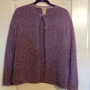 L L Bean light purple cardigan-excellent condition, hardly worn!